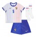 Echipament fotbal Franţa Jules Kounde #5 Tricou Deplasare European 2024 pentru copii maneca scurta (+ Pantaloni scurti)